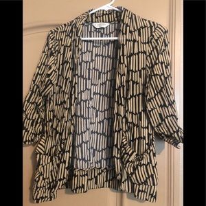 Printed open front blazer